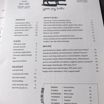 Green Pig Bistro - The winter / spring 2017 menu - New American Near Me - Arlington, Virginia Green Pig Bistro - The winter / spring 2017 menu - New American Near Me - Arlington, Virginia