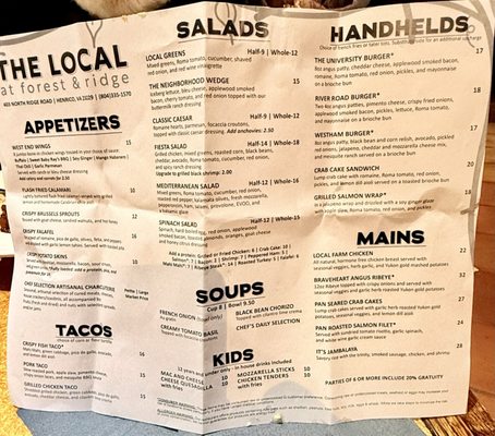 Menu photo 2 The Local at Forest & Ridge Henrico, VA Menu photo 2 The Local at Forest & Ridge Henrico, VA