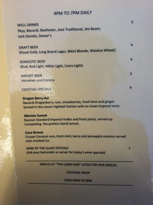 Menu photo 8 The Grove Restaurant & Bar Honolulu, HI Menu photo 8 The Grove Restaurant & Bar Honolulu, HI