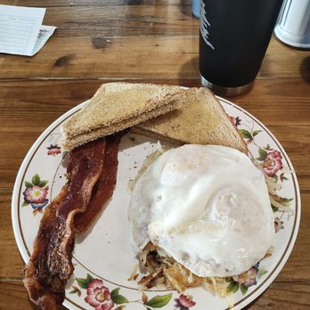 Our Family Kitchen - 2 eggs, hash browns, bacon and toast - American Near Me - Rockport, Texas Our Family Kitchen - 2 eggs, hash browns, bacon and toast - American Near Me - Rockport, Texas