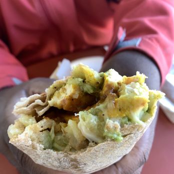 Oasis Vegetarian Cafe - Close up of potato breakfast burrito - Vegetarian Near Me - Riverside, California