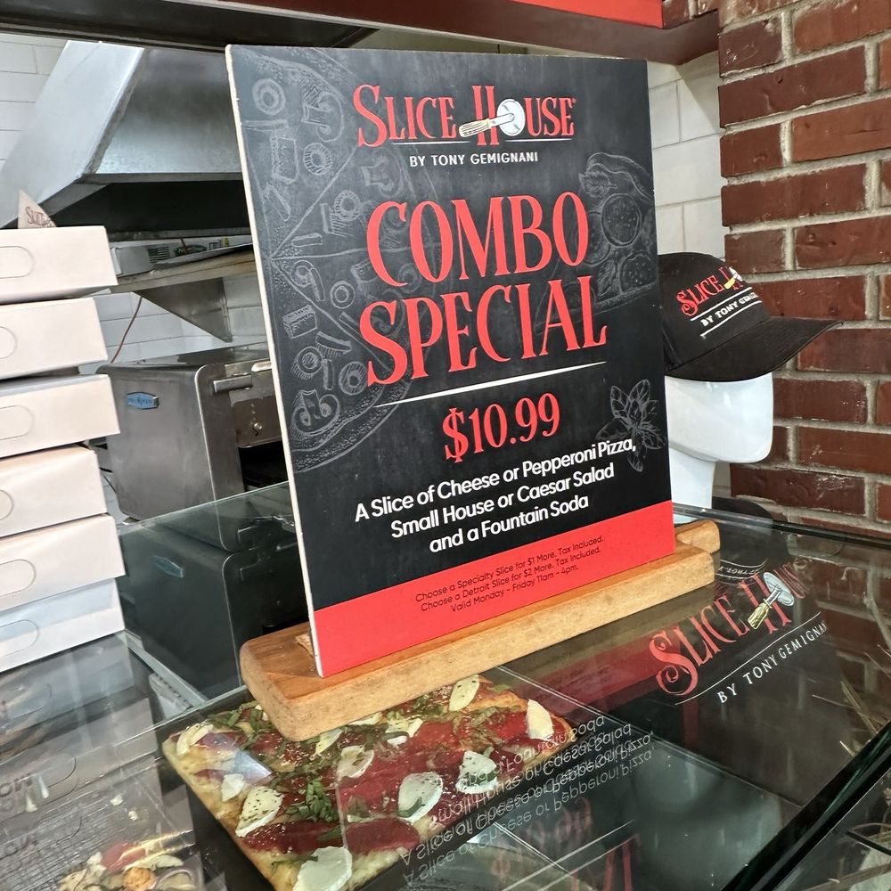 Slice House by Tony Gemignani - Combo special, we noticed after we paid. Would have been nice to add a side salad! - Pizza Near Me - Folsom, California Slice House by Tony Gemignani - Combo special, we noticed after we paid. Would have been nice to add a side salad! - Pizza Near Me - Folsom, California