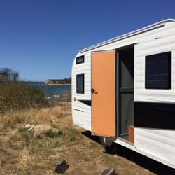 Marmalade Vintage Trailers - Lady marmalade parked at Refugio State Beach