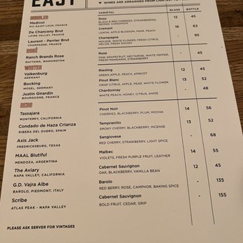 Jazz TX - East wine list - Southern Near Me - San Antonio, Texas