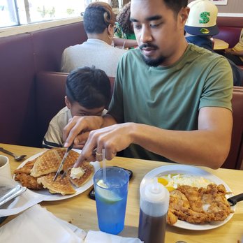 The Serving Spoon - My son an oldest grandson about to get into his waffle an chicken - Breakfast & Brunch Near Me - Inglewood, California The Serving Spoon - My son an oldest grandson about to get into his waffle an chicken - Breakfast & Brunch Near Me - Inglewood, California