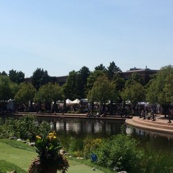 Fall Into the Arts Festival - Standing over by mini golf looking at just a few of the many booths.