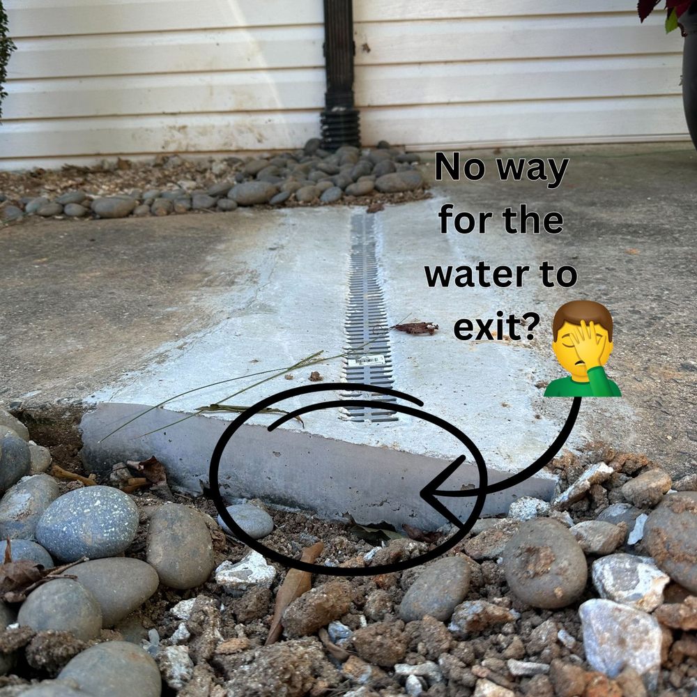 Dry Pro Foundation and Crawlspace Specialists - Installed with no way for the water to exit downspout. - Waterproofing Near Me - Belmont, North Carolina Dry Pro Foundation and Crawlspace Specialists - Installed with no way for the water to exit downspout. - Waterproofing Near Me - Belmont, North Carolina