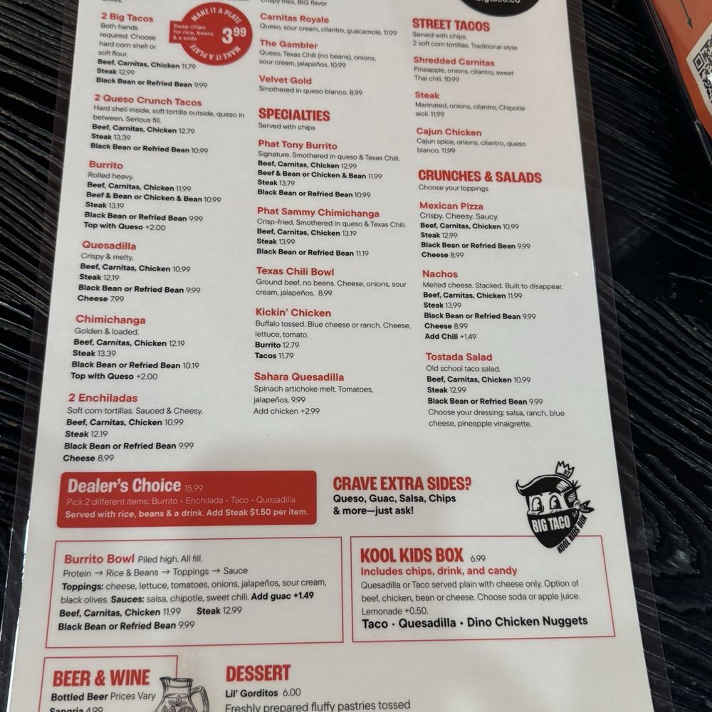 Big Taco - Menu - Tacos Near Me - Casselberry, Florida