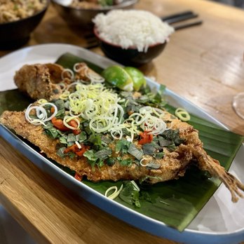 The Blind Goat - Viet-Cajun Whole Fried Fish-$45! Added white rice for $3. Incredibly delicious! I ate the whole thing! - Vietnamese Near Me - Houston, Texas The Blind Goat - Viet-Cajun Whole Fried Fish-$45! Added white rice for $3. Incredibly delicious! I ate the whole thing! - Vietnamese Near Me - Houston, Texas