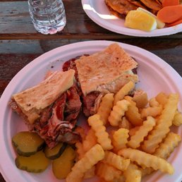 Tri-tip sandwich and quesabirria tacos Tri-tip sandwich and quesabirria tacos