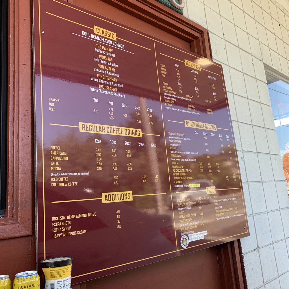 Kool Beanz Coffee & Ice cream - Menu - Ice Cream & Frozen Yogurt Near Me - Eureka, California Kool Beanz Coffee & Ice cream - Menu - Ice Cream & Frozen Yogurt Near Me - Eureka, California