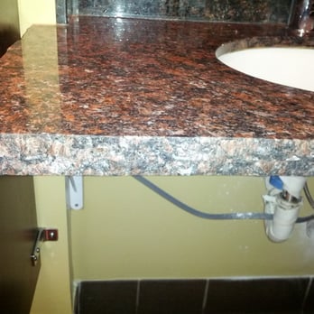 Tan Brown Granite Counter Top With A Chiseled Edge Also A