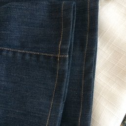 They shortened my jeans with the outside stitching & looks like the original - awesome job! They shortened my jeans with the outside stitching & looks like the original - awesome job!