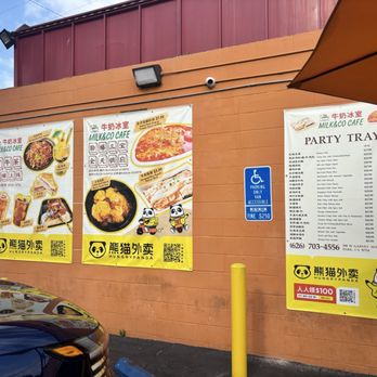 Milk & Co Cafe - Special posted outside on the wall - Chinese Near Me - Monterey Park, California