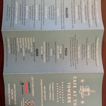 Cafe At The Towers - Menu - Cafes Near Me - Phoenix, Arizona Cafe At The Towers - Menu - Cafes Near Me - Phoenix, Arizona