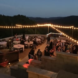 Skyhouse Project - Party lights, on Patio, at dusk looking South