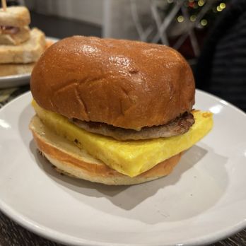 Café Tolia - Breakfast sandwich - sausage on brioche bun - Cafes Near Me - Philadelphia, Pennsylvania Café Tolia - Breakfast sandwich - sausage on brioche bun - Cafes Near Me - Philadelphia, Pennsylvania