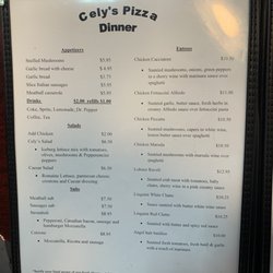 Cely’s Pizzaria - Menu