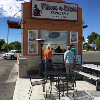 Shivers And Jitters - two people standing outside of a coffee shop - Coffee & Tea Near Me - Vernal, Utah