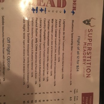 Superstition Meadery - The top 12 were in the flight we tasted - Tapas/Small Plates Near Me - Prescott, Arizona Superstition Meadery - The top 12 were in the flight we tasted - Tapas/Small Plates Near Me - Prescott, Arizona