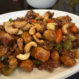 Cashew chicken and white rice Cashew chicken and white rice