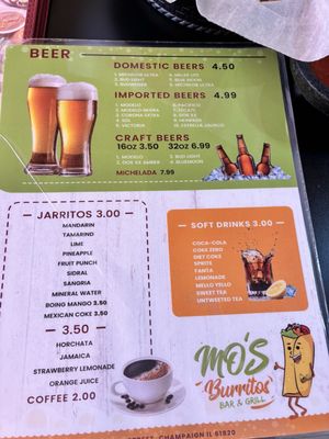 Menu photo 1 Mo's Burritos Bar And Grill Champaign, IL Menu photo 1 Mo's Burritos Bar And Grill Champaign, IL