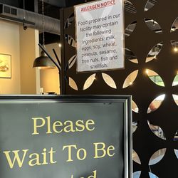 Hungry Run Wine Bar & Bistro - Allergen notice before being seated