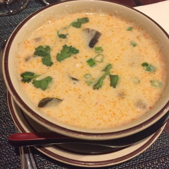 Raan Thai - Tom kha Kai (chicken, coconut milk soup). AMAZING! - Thai Near Me - Smithtown, New York