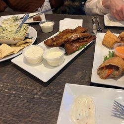 City Streets Restaurant - Spinach dip, Zuchinni sticks and Steak & Cheese Egg Rolls