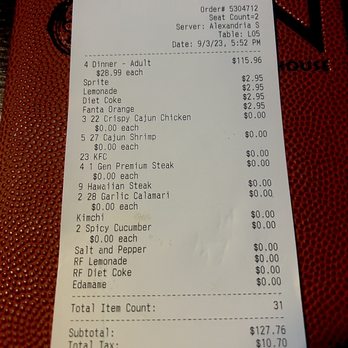Gen Korean BBQ House - Receipt - Korean Near Me - Henderson, Nevada Gen Korean BBQ House - Receipt - Korean Near Me - Henderson, Nevada
