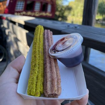 Disneyland Churro Cart - Pistachio and cherry with jelly - Food Stands Near Me - Anaheim, California Disneyland Churro Cart - Pistachio and cherry with jelly - Food Stands Near Me - Anaheim, California