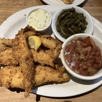Cheddar's Scratch Kitchen - Cornmeal White Fish Platter with Southern Green Beans and Red Beans & Rice - American Near Me - Avon, Indiana
