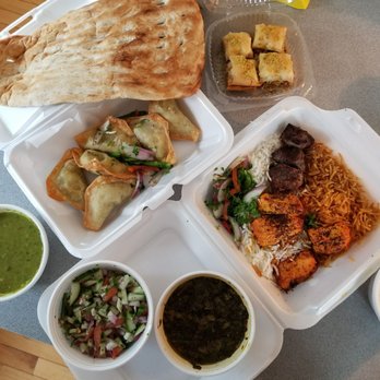 Ashburn Kabob - Flatbread, samosas, lamb & chicken combo with heavenly baklava... - Middle Eastern Near Me - Ashburn, Virginia Ashburn Kabob - Flatbread, samosas, lamb & chicken combo with heavenly baklava... - Middle Eastern Near Me - Ashburn, Virginia