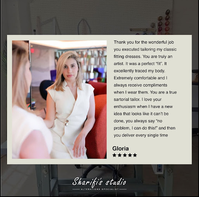 See Our Testimonials - We work very closed with our clients to help them create the design of their dreams. We do full custom Tailor work. Whether it be for your Wedding party including Bride, Bridesmaids, Groom, Groomsmen and more or for any other occasion we have it covered.
Call today to schedule your consultation and to book your appointment See Our Testimonials - We work very closed with our clients to help them create the design of their dreams. We do full custom Tailor work. Whether it be for your Wedding party including Bride, Bridesmaids, Groom, Groomsmen and more or for any other occasion we have it covered.
Call today to schedule your consultation and to book your appointment