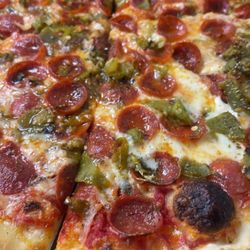 Capeesh Pizza - Classic pepperoni and green chile pizza - tried, tested and NM TRUE!