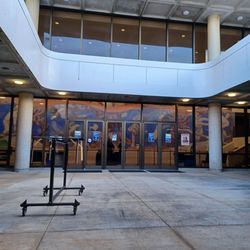 The Leeward Theatre - 11/22/25 Main doors to enter the theater. Beautiful wall mural just in the lobby
