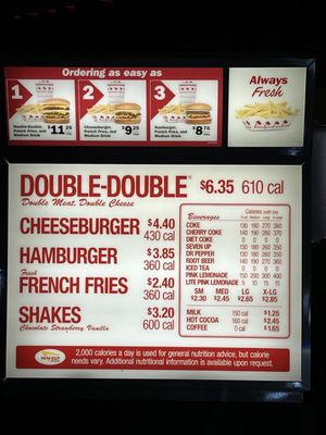 Menu photo 1 In-N-Out Burger Chino, CA