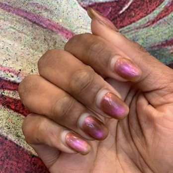 Powder Beauty - 6 week old cat eye hard gel manicure - Nail Salons Near Me - Los Angeles, California