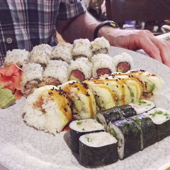 Ocean World - Front to back: yellowtail roll, Indy roll, Hoosier roll, New York roll. - Sushi Bars Near Me - Indianapolis, Indiana Ocean World - Front to back: yellowtail roll, Indy roll, Hoosier roll, New York roll. - Sushi Bars Near Me - Indianapolis, Indiana