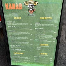 Tacos Sinaloa - Menu