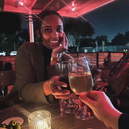 Outdoor seating with heaters