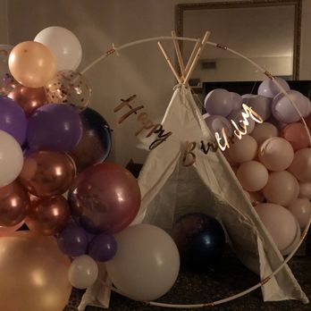 Jocelyn's Party Designs - Tent and balloons pictured. Not pictured is rug and table - Wedding Planning Near Me