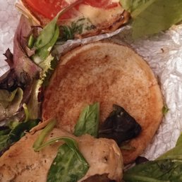 This was supposed to be a asiago bacon chicken sandwich, but no asiago cheese or bacon. I don't have a clue what happened to the lettuce.