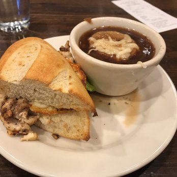 la Madeleine - Chicken Caesar sandwich with French onion soup - Cafes Near Me - El Paso, Texas