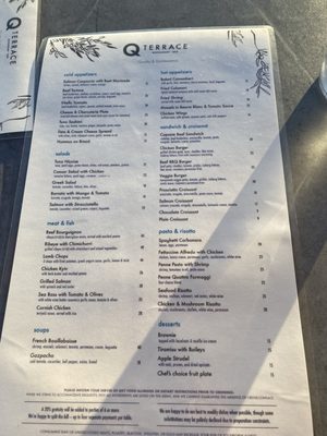 Menu photo 4 Q Terrace Laguna Beach, CA Menu photo 4 Q Terrace Laguna Beach, CA