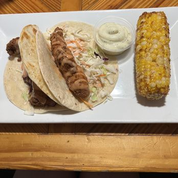 Two Dudes Seafood Restaurant - Chicken Taco with fried corn - Seafood Near Me - Atlantic Beach, Florida Two Dudes Seafood Restaurant - Chicken Taco with fried corn - Seafood Near Me - Atlantic Beach, Florida