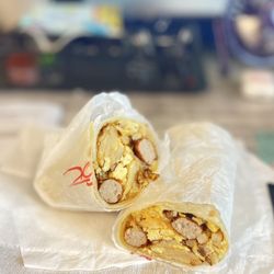 California Burritos - Sausage, Eggs, Cheese, and Potatoes Burrito