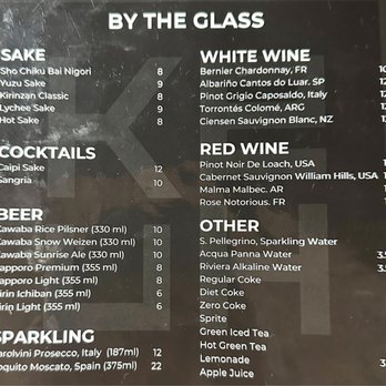 Ke-uH - Drink menu as of 06/04/2023. - Sushi Bars Near Me - Weston, Florida