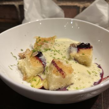 Gross Confection Bar - Cltrus Takeover, perfectly spongy light cake, blueberry sauce, tarts sweet cream. So good! - Desserts Near Me - Portland, Maine