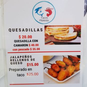 Tacos Floresta - Partial Menu - Tacos Near Me - Ensenada, BCN Tacos Floresta - Partial Menu - Tacos Near Me - Ensenada, BCN